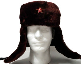 Russe Ushanka Ressort Style Camouflage W/Hammer &amp; Faucille Emblème (Tail... - £21.36 GBP