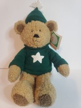 Nos Gymboree Teddy Bear Green Star Sweater with Hat Plush Stuffed Animal 2001 - £19.92 GBP