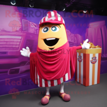 Magenta French Fries mascot costume character dressed with a Windbreaker and Sha - £978.48 GBP