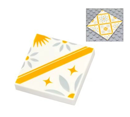 White And Yellow Kitchen Bathroom Floor Tile 2X2 Construction Bricks Min... - $0.88
