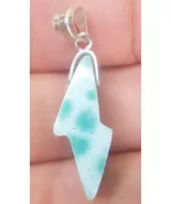 BLUE larimar handcarved 925 sterling silver Gemstone RAY pendant (l-122) - $39.51 CAD