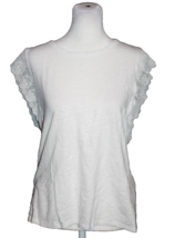 White House Black Market Lace Sleeve T-Shirt Top White Size Medium M - £14.17 GBP