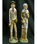 VTG Statues Old Woman And Elderly Man Figure Set Couple L Toni Italy Fol... - $123.74