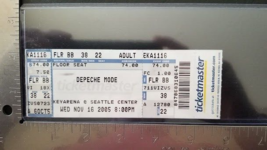 DEPECHE MODE - KEY ARENA @ SEATTLE CENTER 11/16/2005 UNUSED WHOLE CONCER... - $15.00
