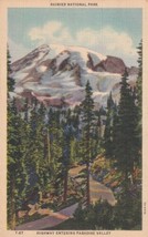 Rainier National Park Highway Entering Paradise Valley Marmot Point Postcard C43 - £2.34 GBP
