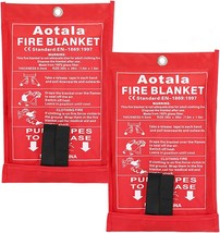 Aotala Fire Blanket Emergency Surival Fire Blankets Fiberglass Flame, 2Pack - £23.97 GBP