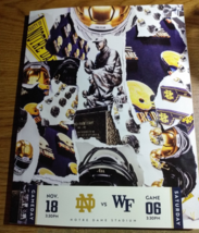 Wake Forest vs. Notre Dame Gameday Magazine November 18 23 500TH GAME @ ... - £11.76 GBP