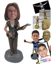 Personalized Bobblehead Gorgeous Lady Playing Some Tunes In Her Guitar - Musicia - £73.18 GBP