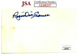 Roger &quot;Doc&quot; Cramer signed 3X5 Index Card imperfect- JSA #LL60237 (A&#39;s/Re... - £29.84 GBP
