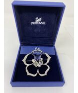 Swarovski Crystal Milena Brooch #1070051 Clear/Blue - $43.69