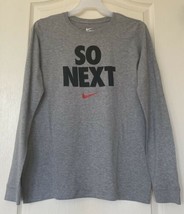 Kids The Nike Tee Athletic Cut Long Sleeve XL &quot;SO NEXT&quot; writing with Nik... - $19.79