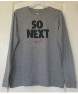 Kids The Nike Tee Athletic Cut Long Sleeve XL &quot;SO NEXT&quot; writing with Nik... - £15.49 GBP