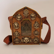 Tibetan Artistic 8 Auspicious Signs Master Quality Ghau Box/Amulet 8.5&quot;-... - £291.15 GBP