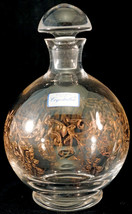 Bohemia Hand Made Crystalea Decanter with Stopper Etched Gold Floral Pattern - £31.96 GBP