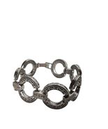 Brighton Bracelet Vintage Ornate Silver Tone Link Statement Cuff Scrollwork - $48.81 CAD