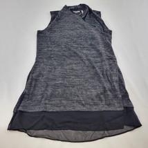 LOGO Lori Goldstein A255773 Open Front Vest XXS Gray Knit Chiffon Hem Po... - $27.71