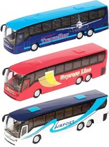 Teamsterz City coach Bus Red Blue Die cast Bus Airport Toy Xmas Gift - £8.97 GBP
