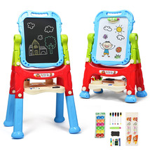 Height Adjustable Kids Art Easel Magnetic Double Sided Board W/ Accessor... - £86.46 GBP