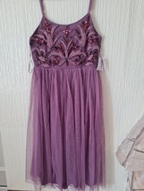MayaDeluxe Women Embellished Maxi Short Evening Dress LIGHT Purple UK 10... - $28.75