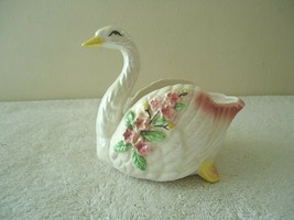 Vintage Swan Shaped Floral Themed Planter &quot; Beautiful Collectible Item &quot; - £18.32 GBP