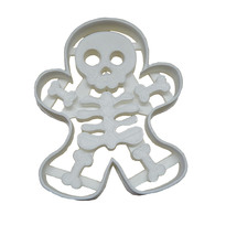 6x Gingerbread Skeleton Man Fondant Cutter Cupcake Topper 1.75 IN USA FD113 - £6.38 GBP