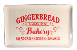 Porcelain Christmas Pastry Tray Gingerbread Bakery NEW 16 X 10 - $16.99