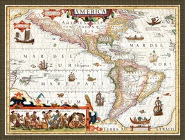 10833.Decoration Poster.Wall Room interior art design.Map of early America - £12.91 GBP+