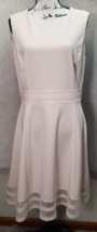 Calvin Klein Sheath Dress Women Sz 16 White Lined Sleeveless Round Neck Back Zip - £21.75 GBP