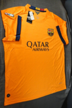 Nwt Barcelona Football Club Team Soccer Futbol Orange Jersey Shirt 2XL - £25.89 GBP