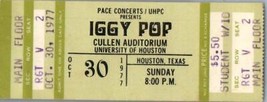 Iggy Pop Untorn Concert Ticket Stub University of Houston October 30 1977 - £129.19 GBP