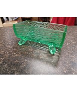 Vintage Depression Green Textured Log  Planter Uranium Glass - $637.63 MXN