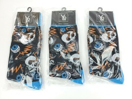 3 Pack Yo Sox Graphic Print Mens Crew Socks Skull Halloween Size 7-12 - £9.29 GBP