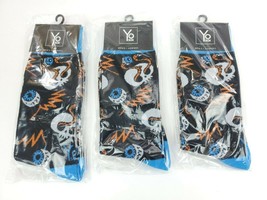 3 Pack Yo Sox Graphic Print Mens Crew Socks Skull Halloween Size 7-12 - £8.89 GBP