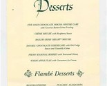 Five Oaks Inn Specialty Desserts Menu Sevierville Tennessee 1990&#39;s  - $17.82