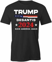 Trump Desantis 2024 T Shirt Tee Short-Sleeved Cotton Clothing S1BSA578 - £14.25 GBP+