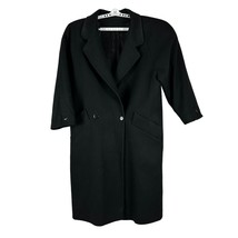 London Fog Women&#39;s Tempe Europa 100% Pure Wool Coat Size 12 Petite Black - £25.60 GBP