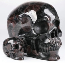 Fireworks Garnet Crystal Skull- Reiki- Mineral- Healing-Quartz-Realistic - £11.76 GBP+