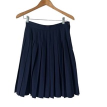 Liz Claiborne Collection Pleated Skirt Vintage Navy Blue 100% Wool Women Size 6 - £21.79 GBP