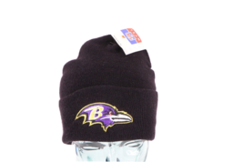 NOS Vtg 90s Baltimore Ravens Football Spell Out Knit Winter Beanie Hat Black USA - $67.28