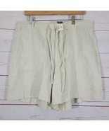 Eddie Bauer Women&#39;s Linen Beige Flat Front Shorts Size 18 NWT - $371.00 MXN