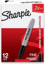 Sharpie Super Permanent Markers, Fine Point, 12 Count (Pack of 1), Black  - £22.54 GBP