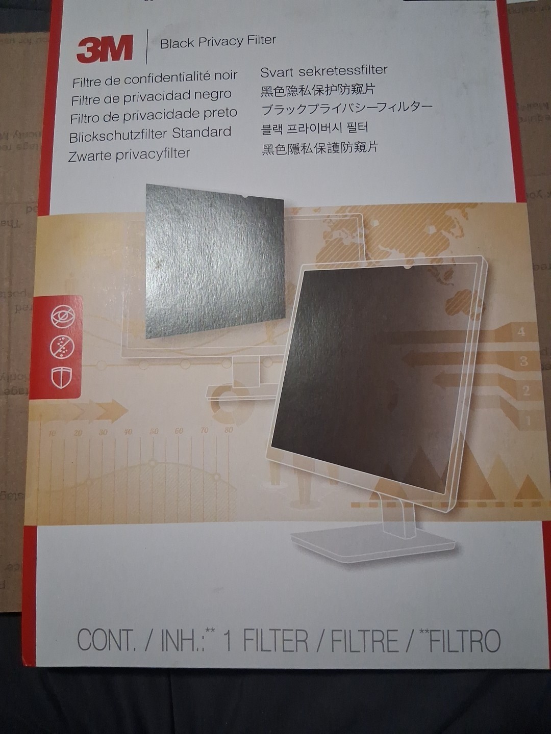 New 3M Black Privacy Filter for 23&quot; Widescreen Monitor  (PF230W9) Free S... - $42.08