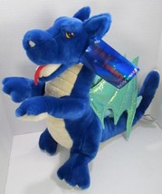 FAO Schwarz FAO Fantasy Theseus the Dragon Blue Shiny Green Wings  w/Tags 13&quot; - $74.80