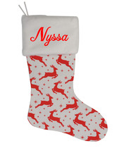 Nyssa Custom Christmas Stocking Personalized Burlap Christmas Decoration - £14.50 GBP