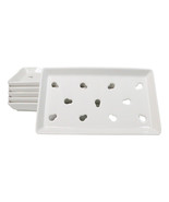 Pack Of 6 Ceramic White Neta Zara Sushi Case Plates With Drip Holes 9&quot; B... - $1,106.07 MXN