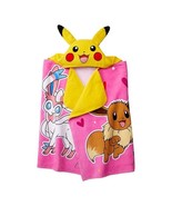 Pokemon Girl&#39;s Pikachu, Eevee and Sylveon Character Hooded Bath Towel - $417.63 MXN