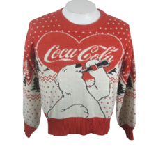 Coca Cola Bear Women Sweater Christmas Winter pullover XS heart Fair Isl... - £21.82 GBP
