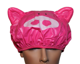 Set Of 2 Childs Kids Novelty Pink Piggy Shower Cap Bonnet Waterproof Reusable - £7.85 GBP
