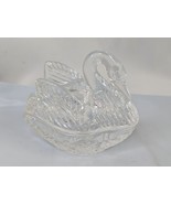 Glass Swan Trinket Nested Covered Dish 3.5 Inch - $8.95