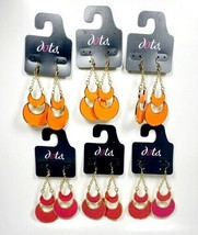 Crescent Lune Hameçon Boucles D&#39;Oreilles Pendantes - 6 Paquet De Orange ... - $9.88